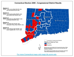 2008_Connecituct_Presidential_Election_Results_US_Congressional_Races